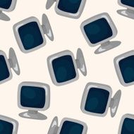 Home appliances theme tv seamless pattern