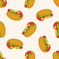 Fried foods theme hot dog seamless pattern