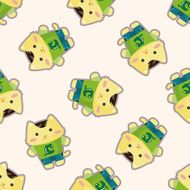 cat cartoon seamless pattern N4