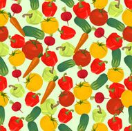 Seamless colorful background made of tomato carrot cucumber