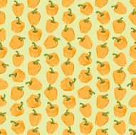 Seamless colorful background made of yellow pepper in flat design