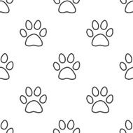 cat footprint vector seamless pattern