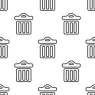 trash bin vector seamless pattern