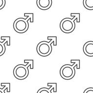 male symbol vector seamless pattern