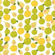 Seamless colorful background made of apples and pears
