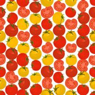 Seamless colorful background made of yellow and red tomato