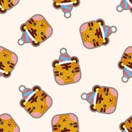animal tiger cartoon seamless pattern N4