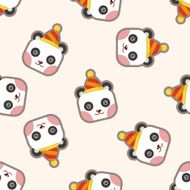 animal panda cartoon seamless pattern N2