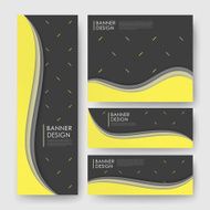 abstract wavy banner template design