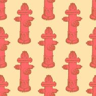 Sketch fire hydrant in vintage style