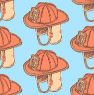 Sketch fire helmet in vintage style