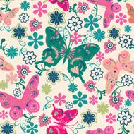 pattern of butterflies and flowers- illustration
