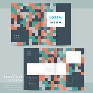 creative geometric half-fold brochure template