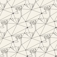 Seamless deer line pattern tile background geometric
