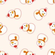 snowman cartoon seamless pattern