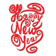 Happy New Year snow typed greeting card