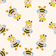 bee cartoon seamless pattern N2