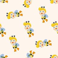 bee cartoon seamless pattern N3
