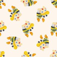bee cartoon seamless pattern N4