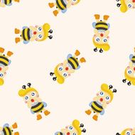bee cartoon seamless pattern N7