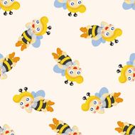 bee cartoon seamless pattern N9