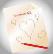 Hand drawn valentine hearts vector