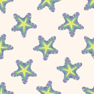 sea animal starfish cartoon seamless pattern N3