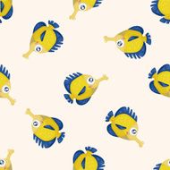 sea animal fish cartoon seamless pattern N5