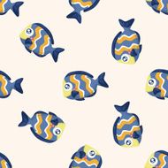 sea animal fish cartoon seamless pattern N6