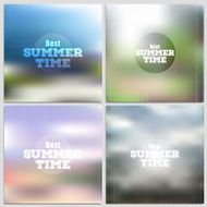 Set of summer time posters vector web and mobile interface