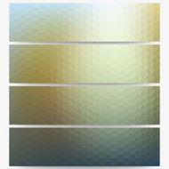Abstract hexagonal headers set blurred design vector N9