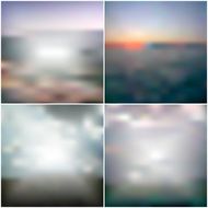 Vector blurred backgrounds with the sea sunset
