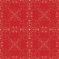 Victorian seamless floral background in red and golden