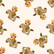 Cowboy seamless pattern N11