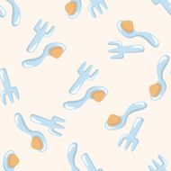 baby spoon and fork seamless pattern