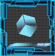 blue cubic technology on black background