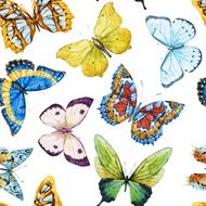 Watercolor butterfly pattern N2