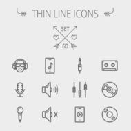 Music and entertainment thin line icon set N3