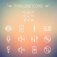 Music and entertainment thin line icon set N4