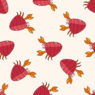 Hermit crabs cartoon sticker icon