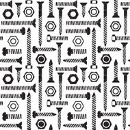 Scratched seamless pattern with screws and nuts 1