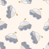 Space ufo cartoon sticker icon