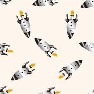 Spaceship cartoon sticker icon