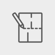 Background Drawing with Pencil thin line icon