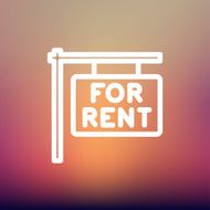For rent placard thin line icon N2
