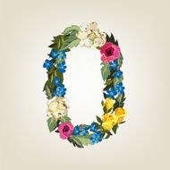 Numbers Vector Colorful Flower Font