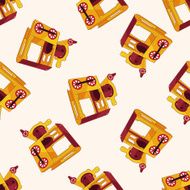 Amusement park facilities cartoon sticker icon N8