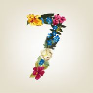 Numbers Vector Colorful Flower Font N3