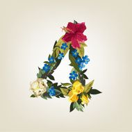 Numbers Vector Colorful Flower Font N6