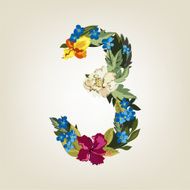 Numbers Vector Colorful Flower Font N7